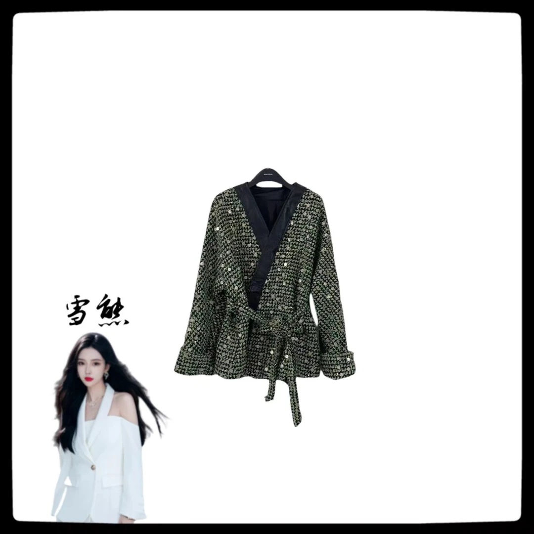 2097女装轻奢新款小香风重工亮片显瘦外套SXZY