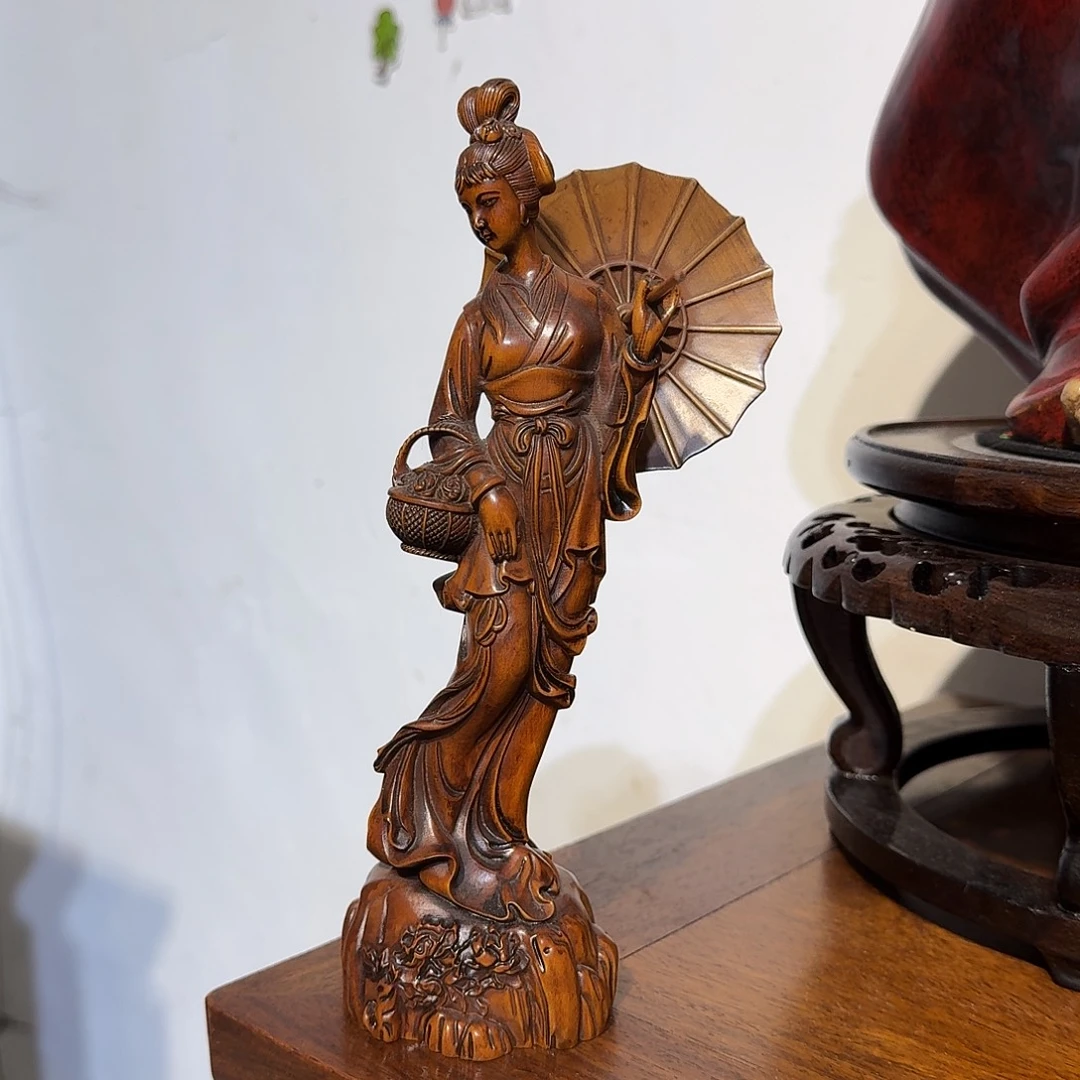 苏****木复古装饰摆件麻姑献寿高20厘米