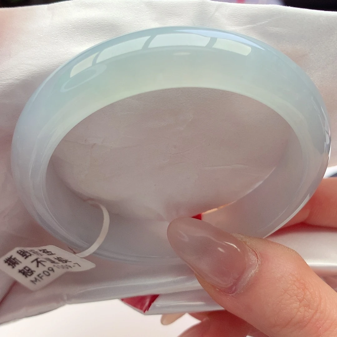 未镶嵌手镯翡翠天然A货翡翠55-56纯纯的蓝天白云治愈10号