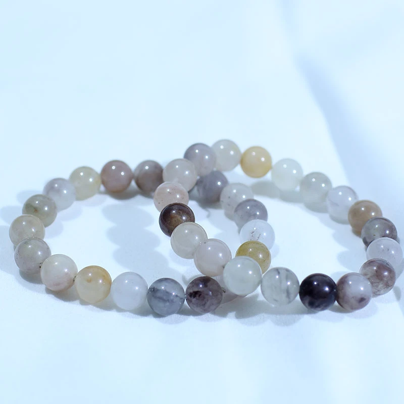 天然玉石手串女款玉石手链男女士款多宝多彩圆珠手饰10mm珠子手镯