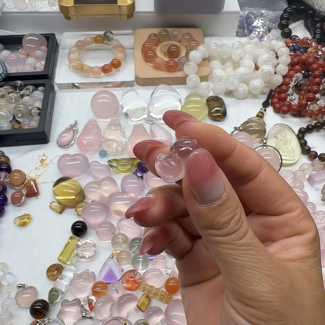 未镶嵌珠宝半成品水晶心**贝