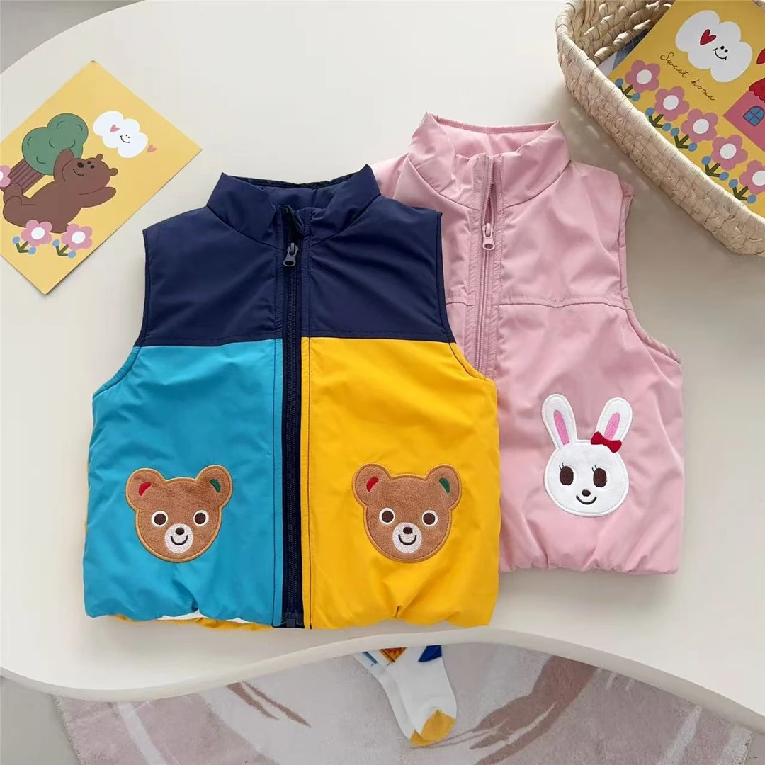 【25年秋冬新品】男女童双胞胎棉马甲保暖背心宝宝外穿柔软舒适坎肩