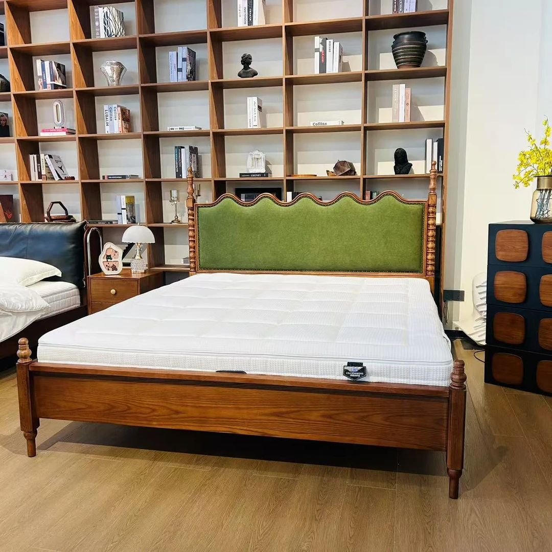 【塞纳大床】中古经典原木风油蜡主卧大床轻奢北欧复古简约美式
