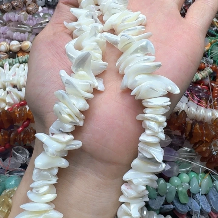 合金玛瑙/玉髓珠宝半成品一条白蝶贝卡子