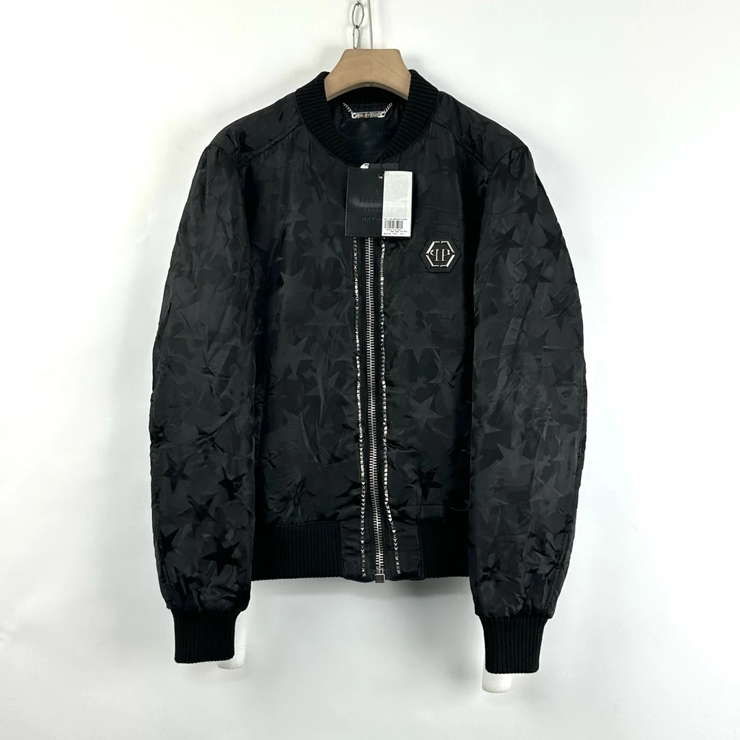 全新未使用 Philipp Plein L码/星星梵文铆钉加厚夹克外套/05274