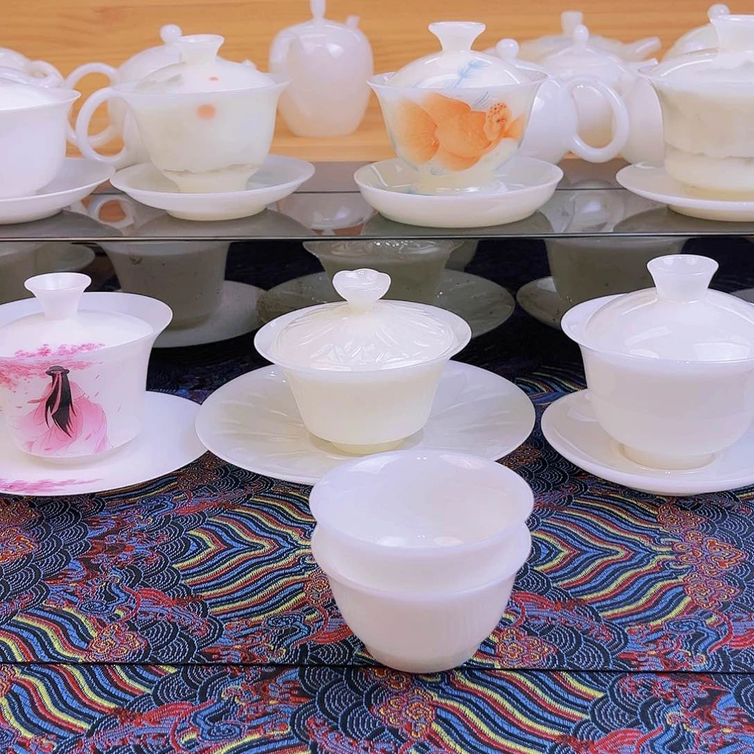 盖碗瓷精品璞玉瓷客杯60cc2个