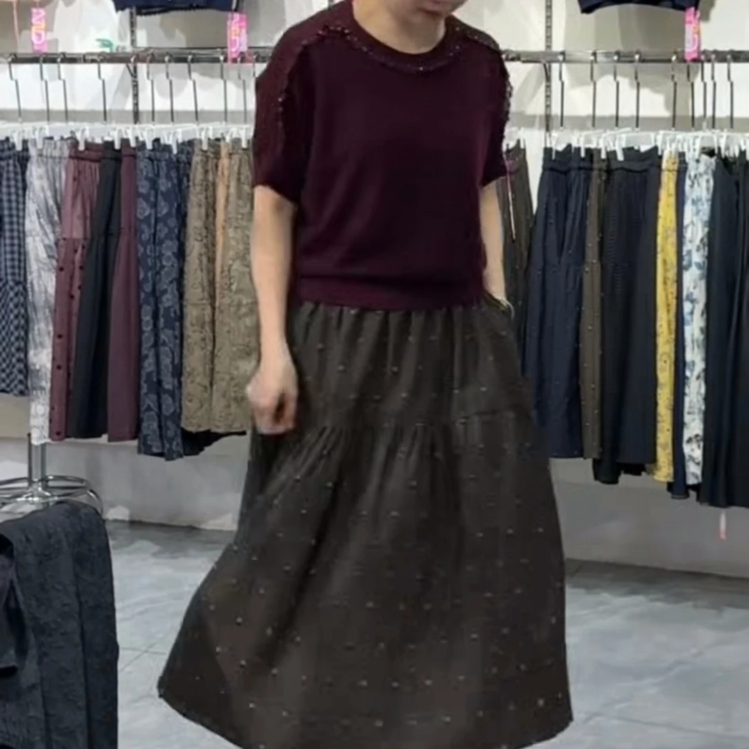 Y时尚潮流百搭提花半身裙秋冬显瘦法式优雅女装