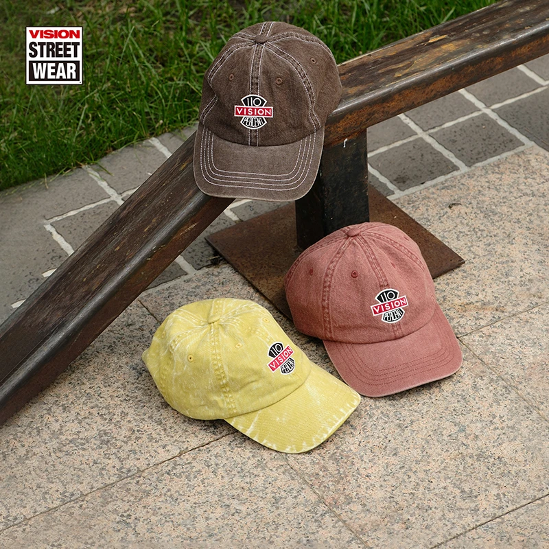VISION 美式复古110%做旧水洗软顶棒球帽男女同款休闲运动