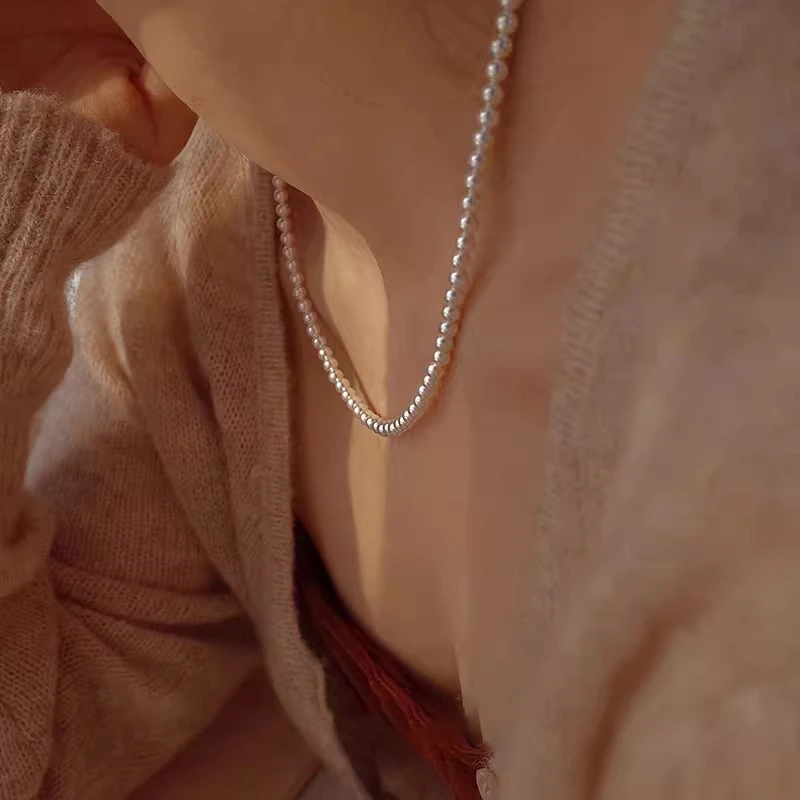 合金项链 YIZUN.CHOMEL施家贝珠项链小众设计感高级颈链新款爆款