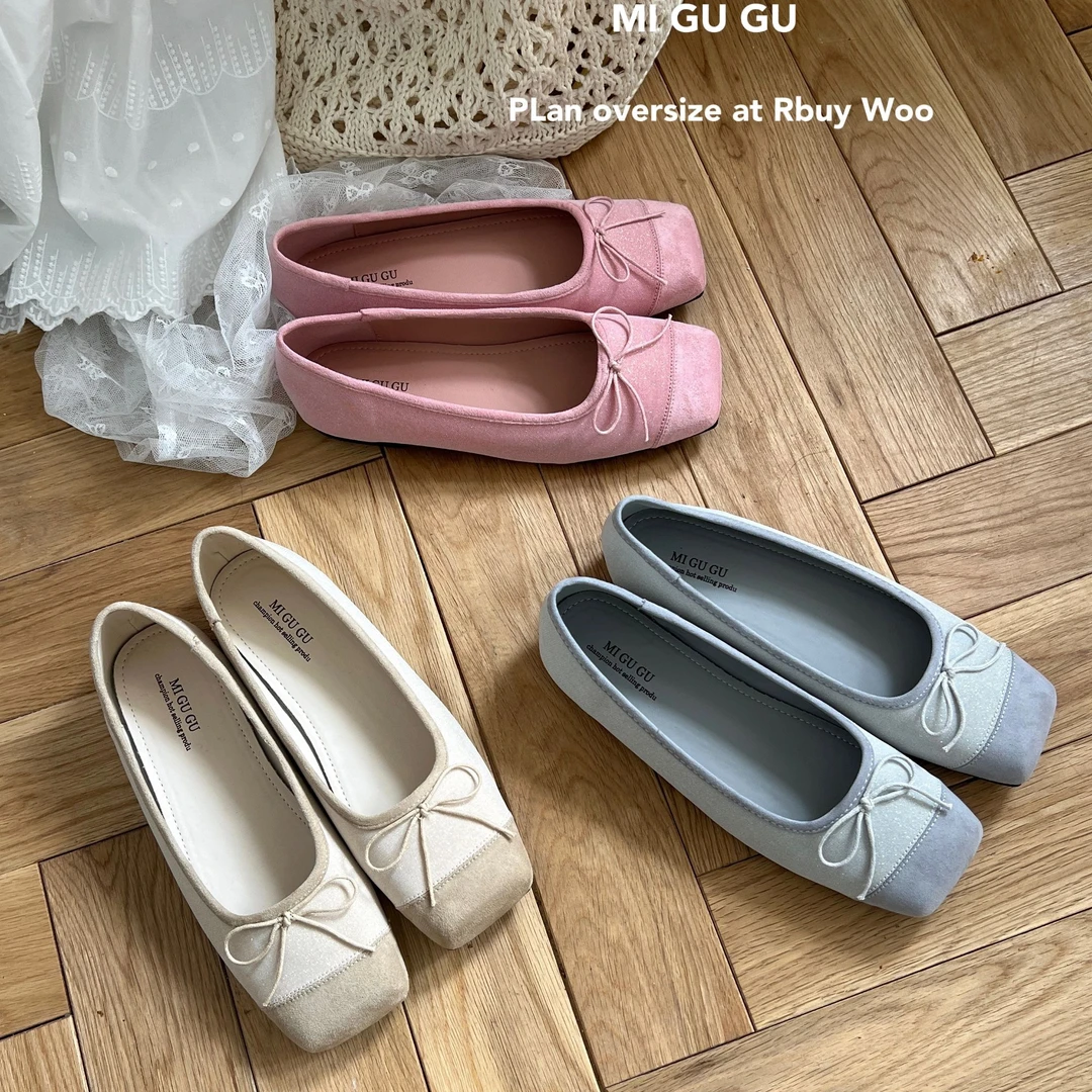 法式温柔平底鞋方头浅口公主鞋芭蕾单鞋女鞋子气质淑女鞋豆豆瓢鞋