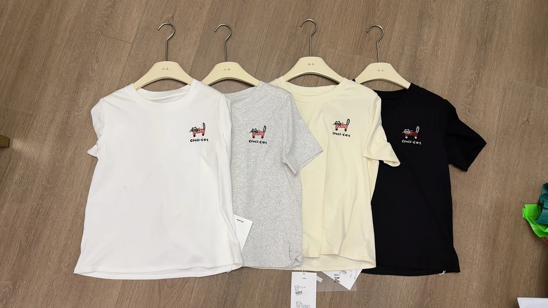 6720刺绣猫咪T恤