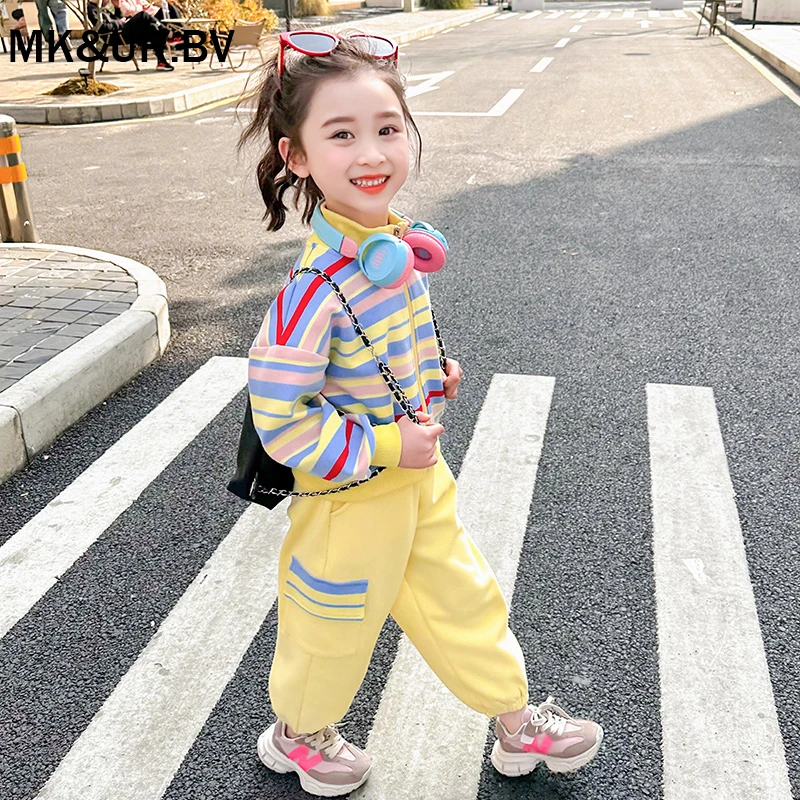 女童秋装时髦洋气韩版套装新款秋季宝宝潮酷痞帅童装