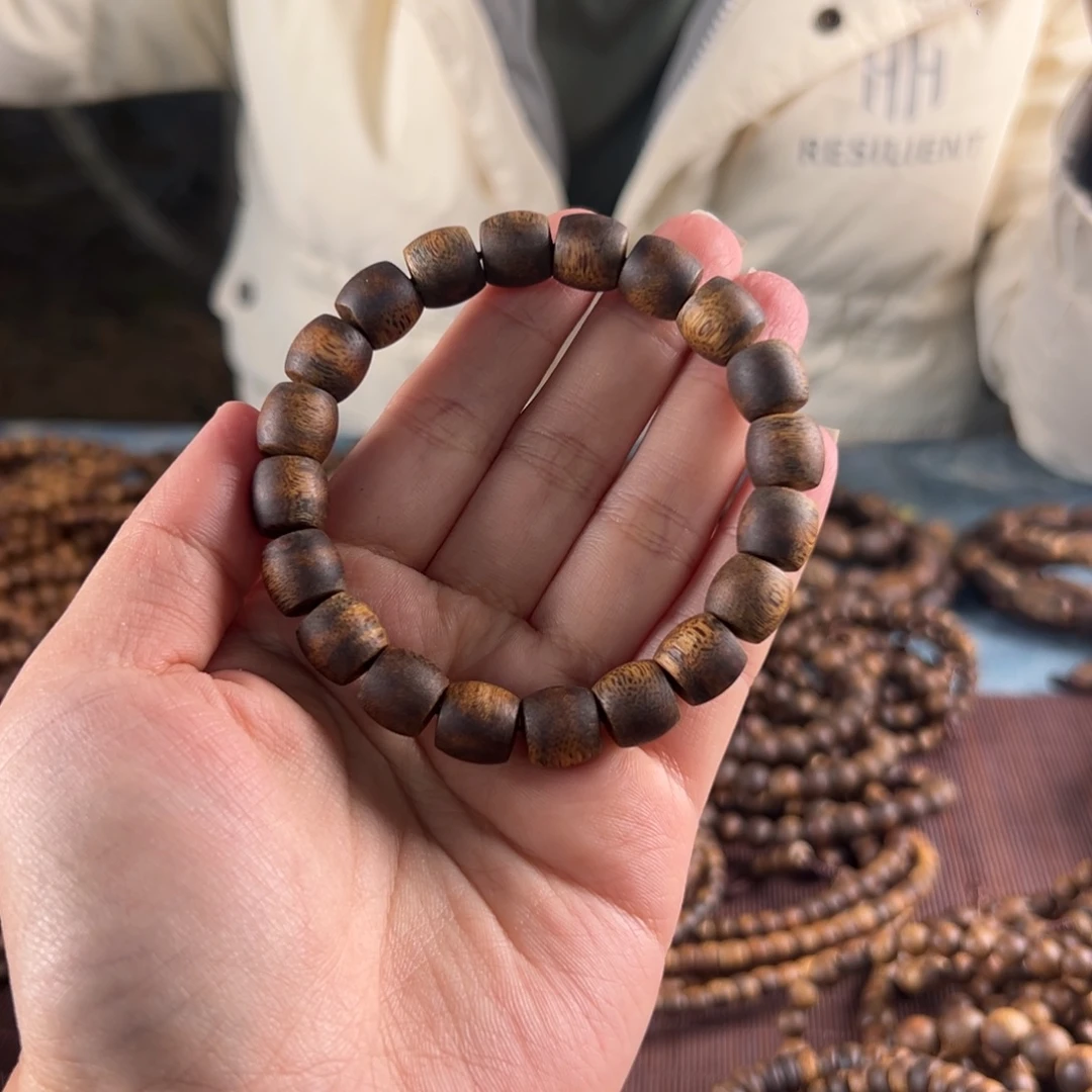 用***8手串沉香卡10规格鼓珠单圈13克+ 沉水浮多样发一条