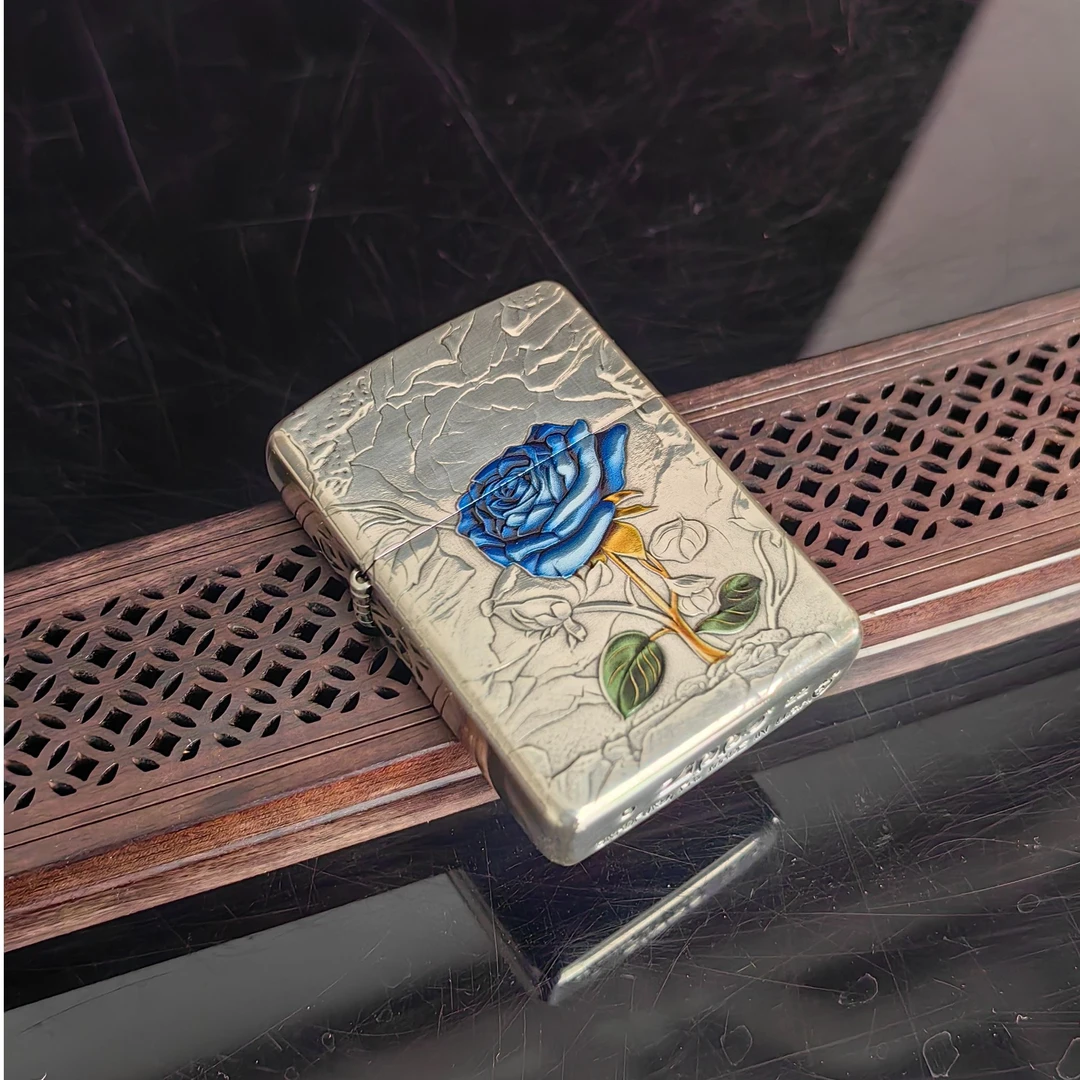 zippo打火机 DB 162镀银蓝色妖姬  DY9910DK*861dabai