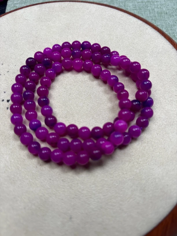 手链 三圈玉化6m舒紫