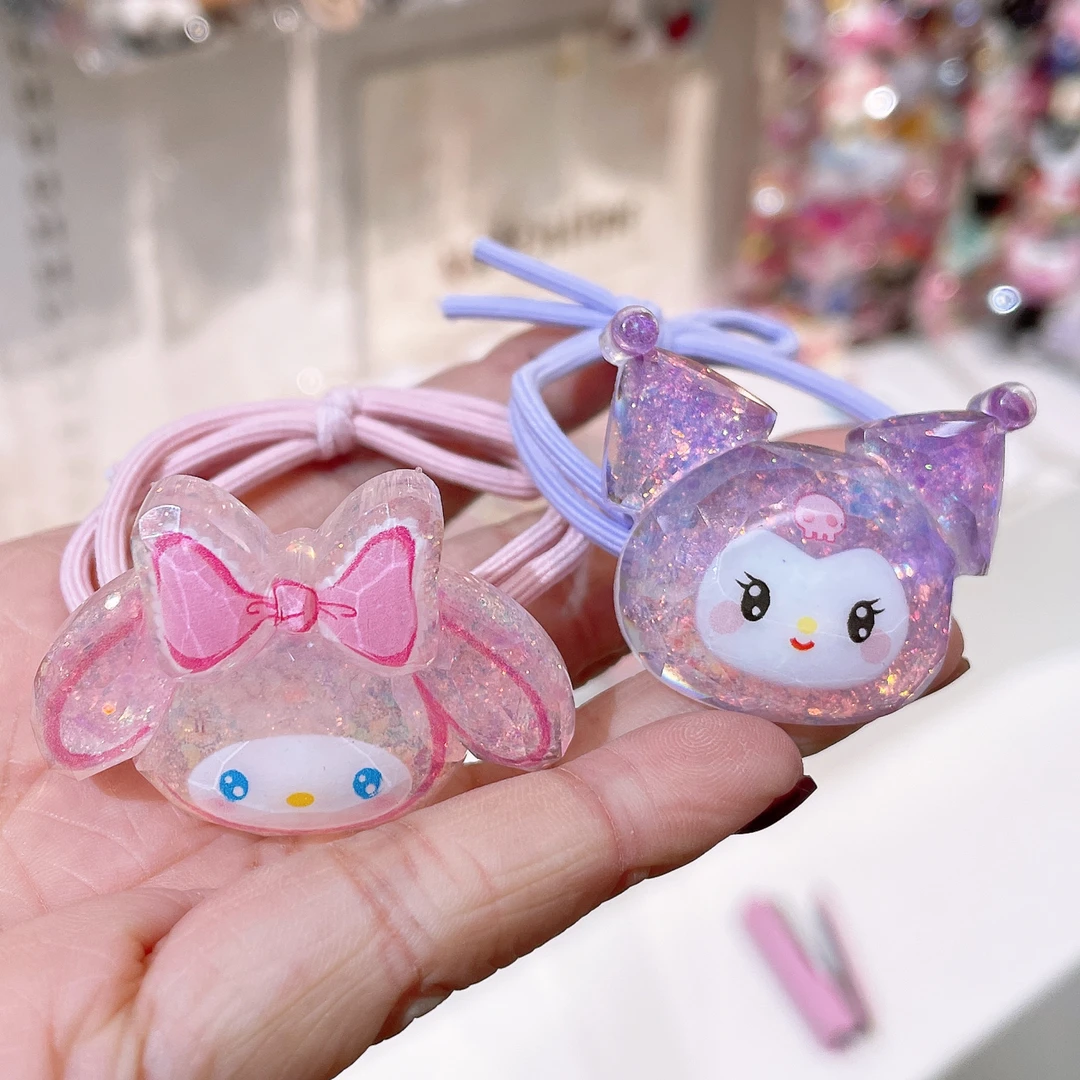 A-6395  bh  1对ab款紫库粉乐打结头绳        发圈