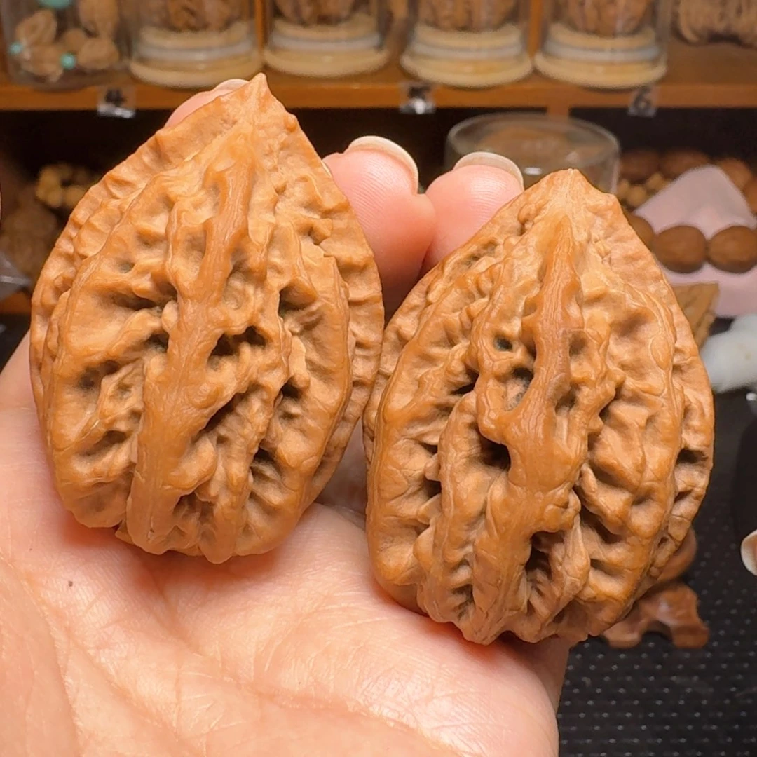 文玩核桃把件沉水红珊瑚