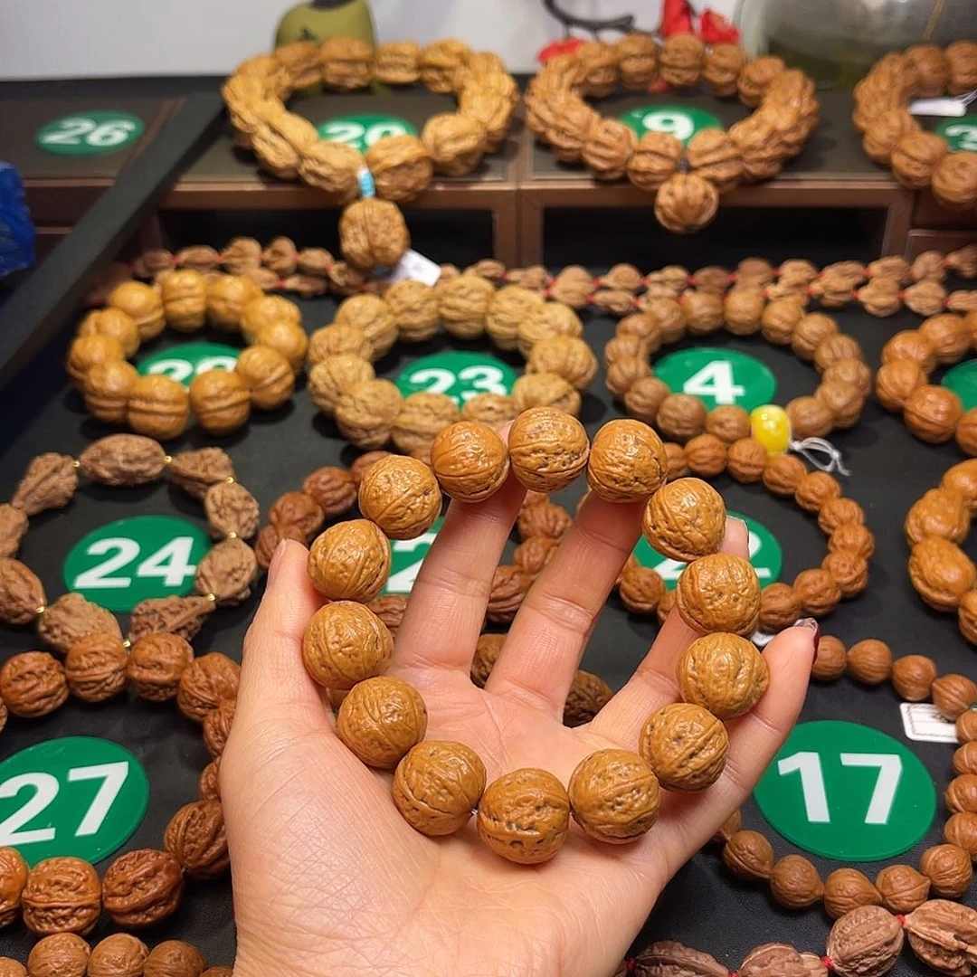 文玩核桃手串19尺寸金豆