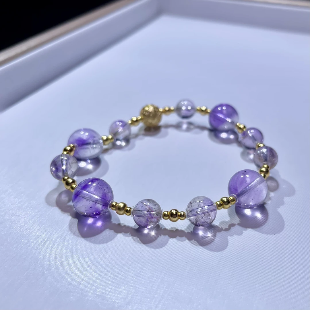 【七矿】s105 天然紫发超七s925银手串（多样性发货）