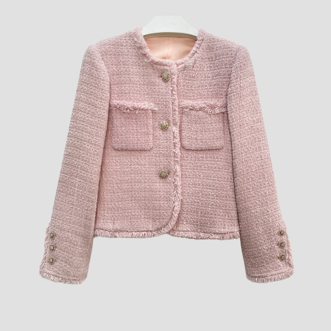 【粉紫】2025职场小香风短外套秋季女短款百搭