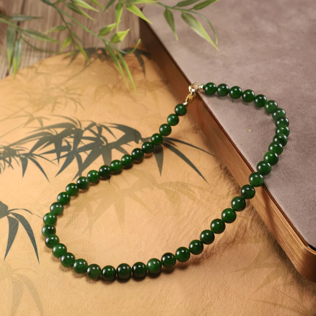 俄罗斯碧玉10咪项链