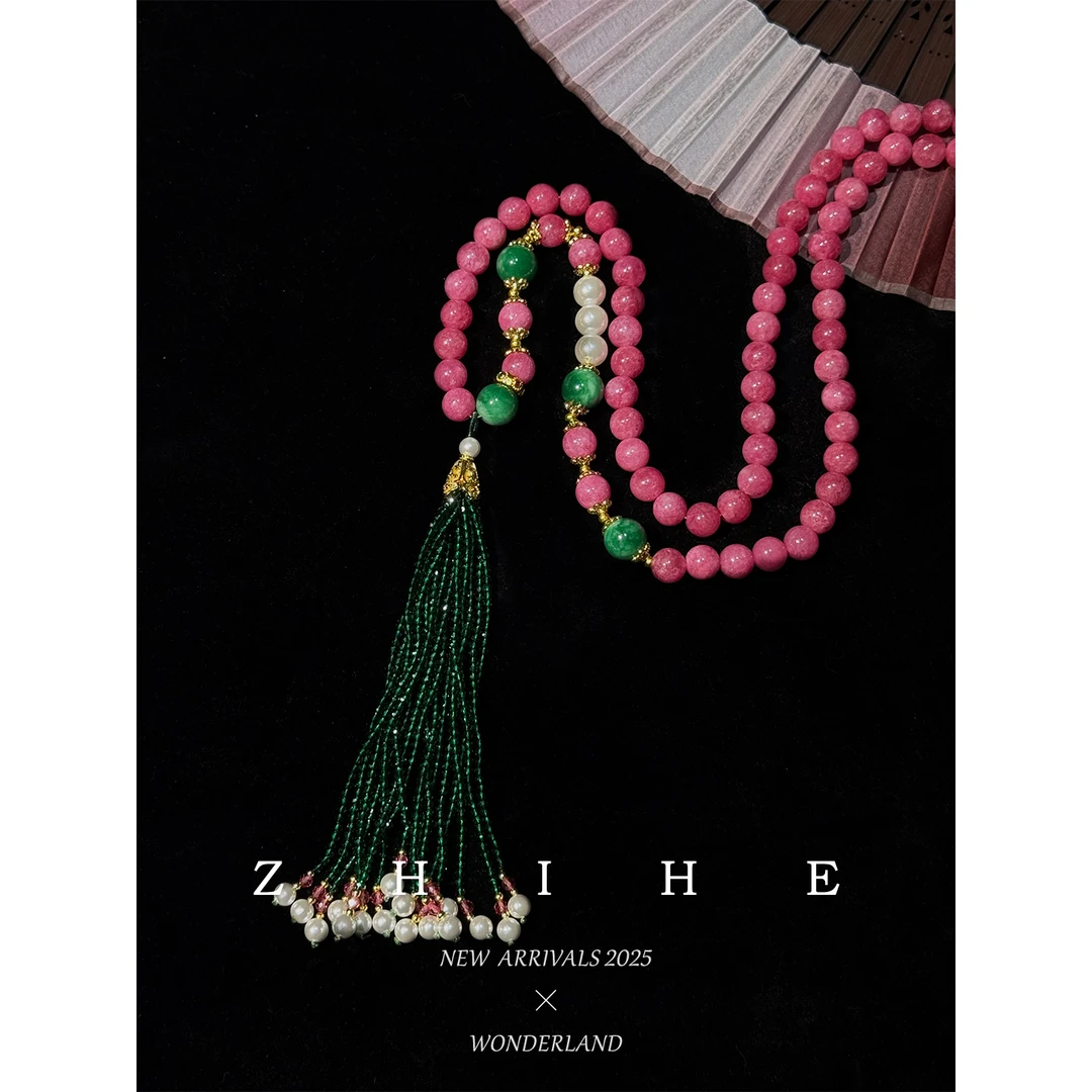 非金属仿珍珠项链 无艳一禾 蔷薇石项链YHSC025173