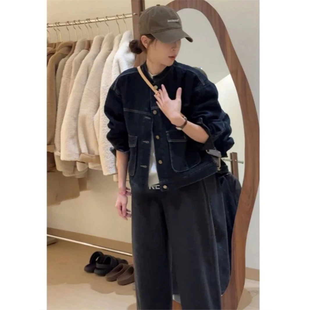 单排扣通勤风女防风长袖短外套短款秋季复古秋冬