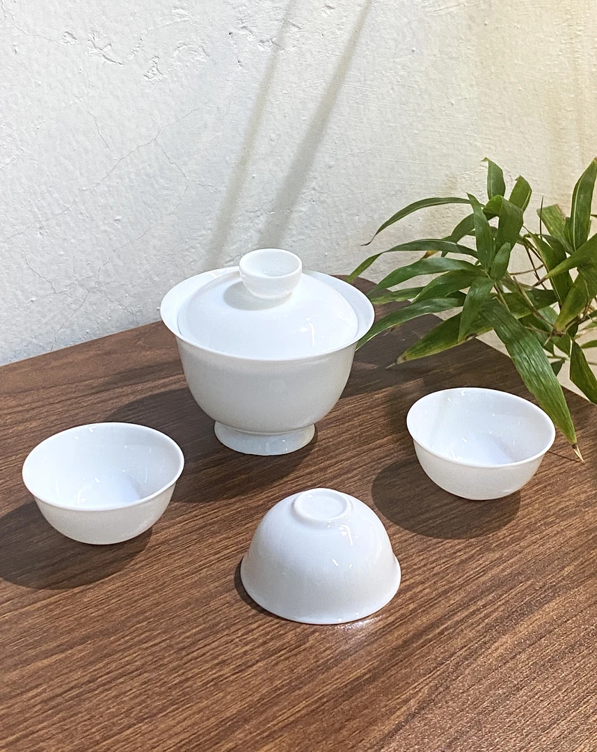 薄胎骨瓷不烫手功夫茶茶杯盖碗茶杯茶具高档功夫三才茶具家用