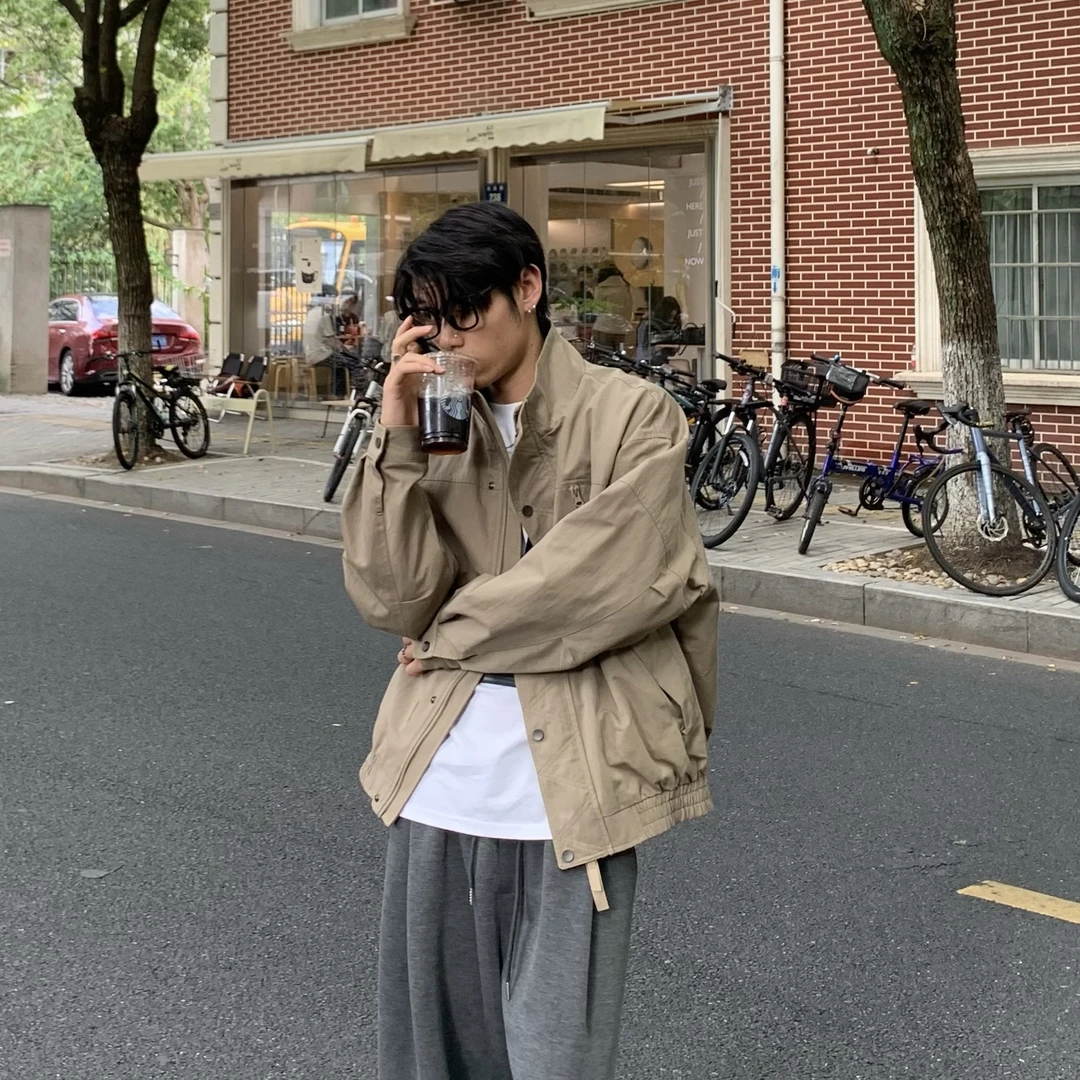 秋季新款立领夹克外套男宽松休闲户外运动痞帅夹克潮