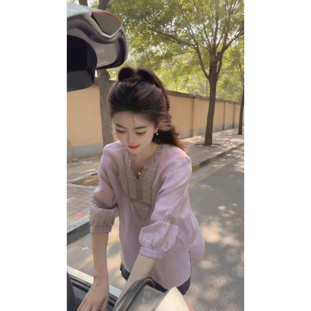 『清新典雅M』YG设计显瘦百搭时尚衬衫82568