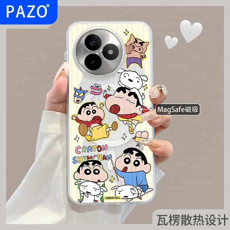 适用红米k80至尊版手机壳k90瓦楞磁吸小米redmi散热磨砂蜡笔小新