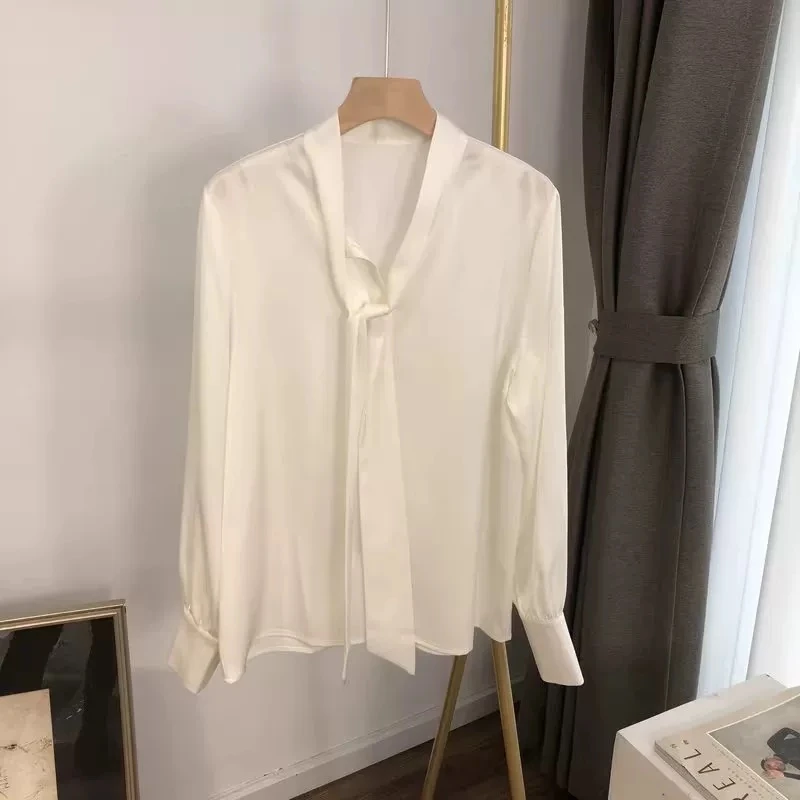 D31010南油爆款气质飘带衬衣