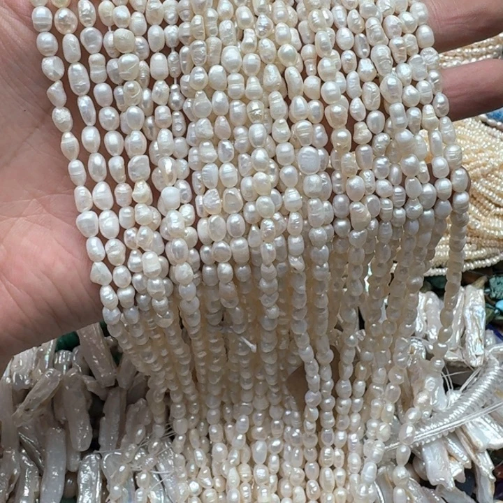 合金玛瑙/玉髓珠宝半成品一条4mm珍珠
