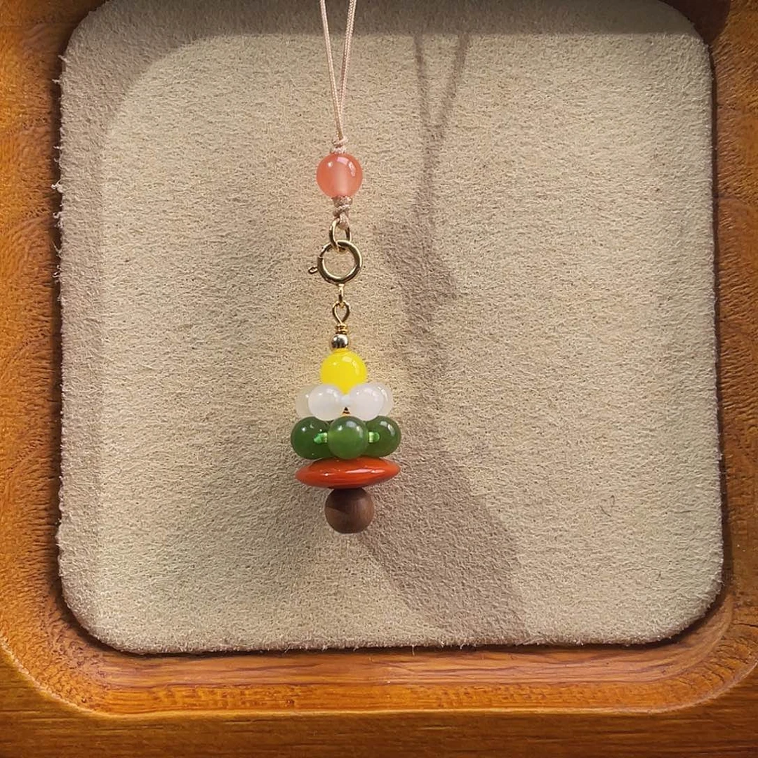 未镶嵌和田玉包链白玉碧玉圣诞树设计