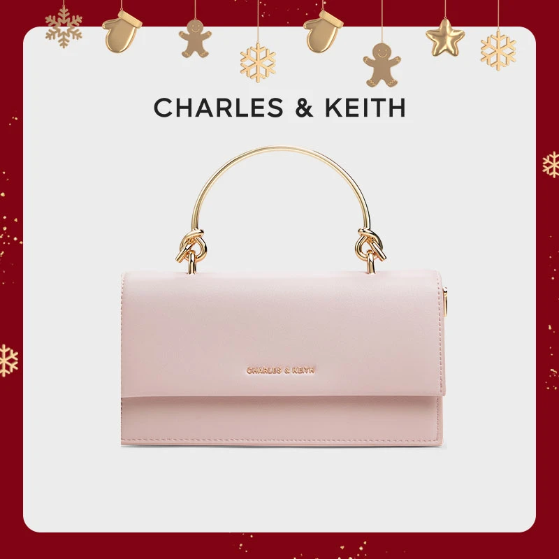 CHARLES & KEITH金属手提链条斜挎百搭小方包Kristine10840194-2