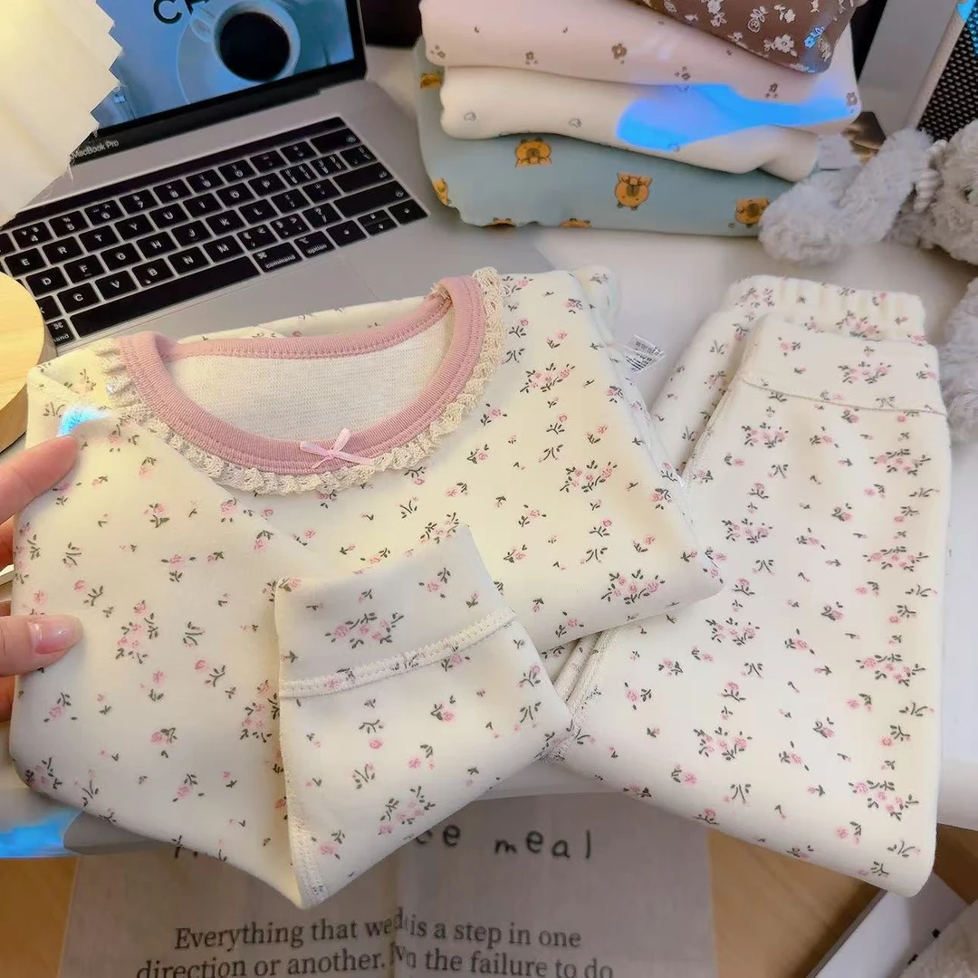 【7A抗菌】580g双层小奶皮加厚保暖套装羊毛蚕丝无骨套装秋冬保暖ty