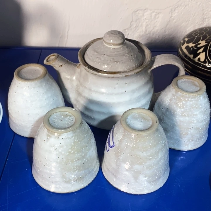 瓷片五厂白粉引茶具
