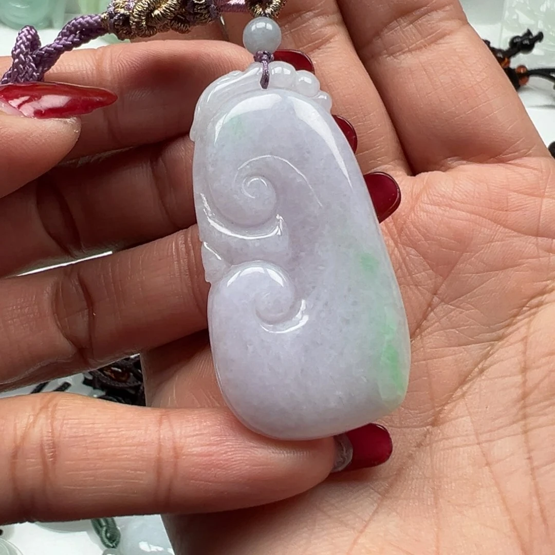 翡翠颈饰未镶嵌紫罗兰如意