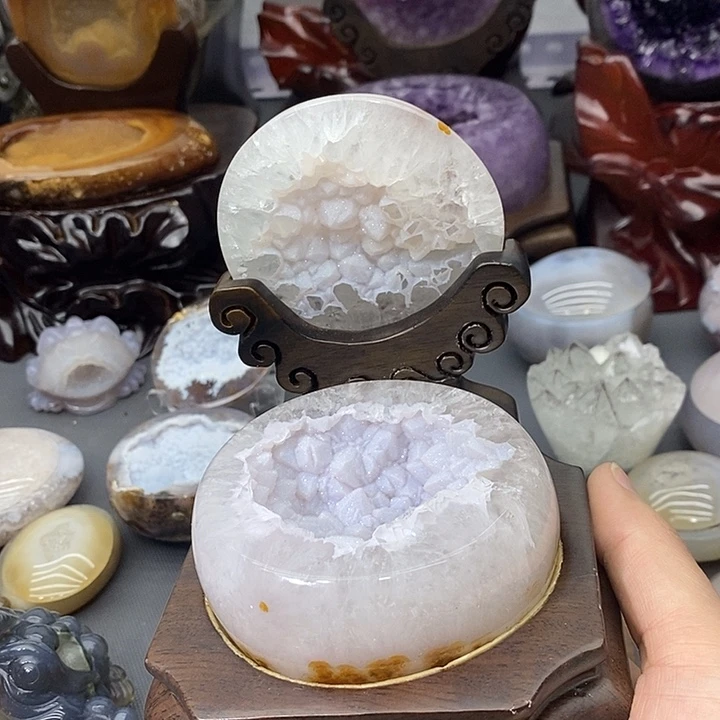 未镶嵌摆件紫晶精美牙软聚宝盆