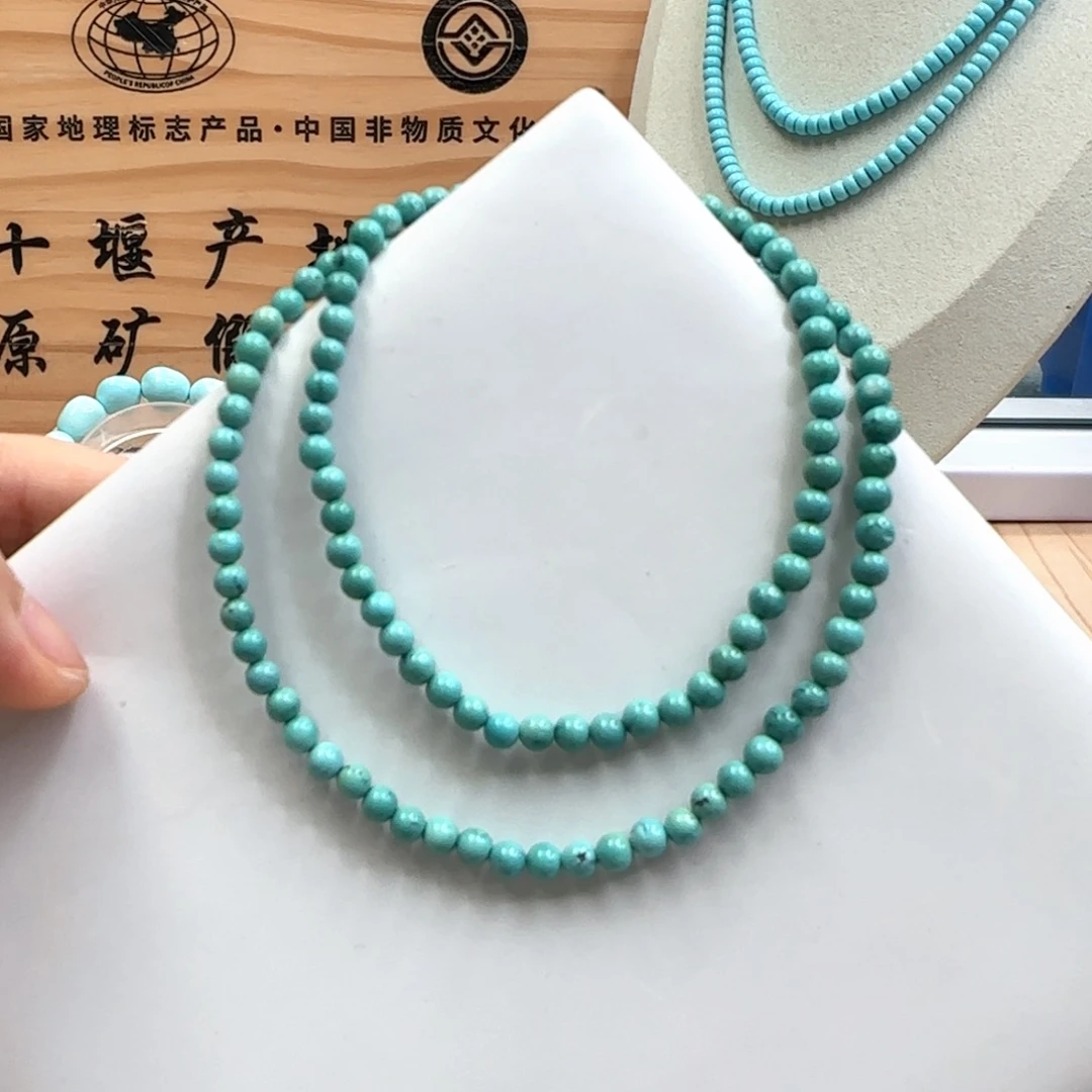 绿松石银S925镶嵌73项链