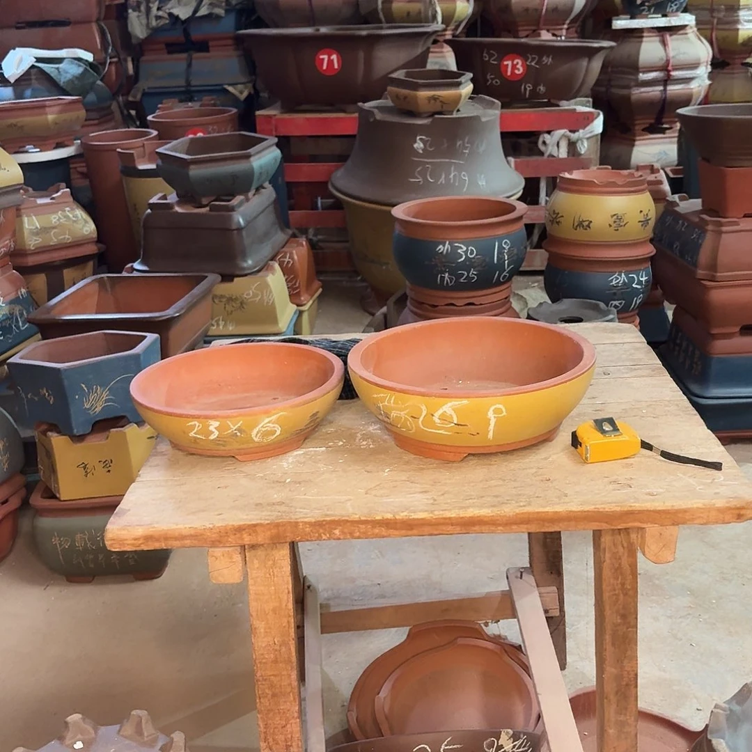 紫砂紫砂花盆碗盆两个