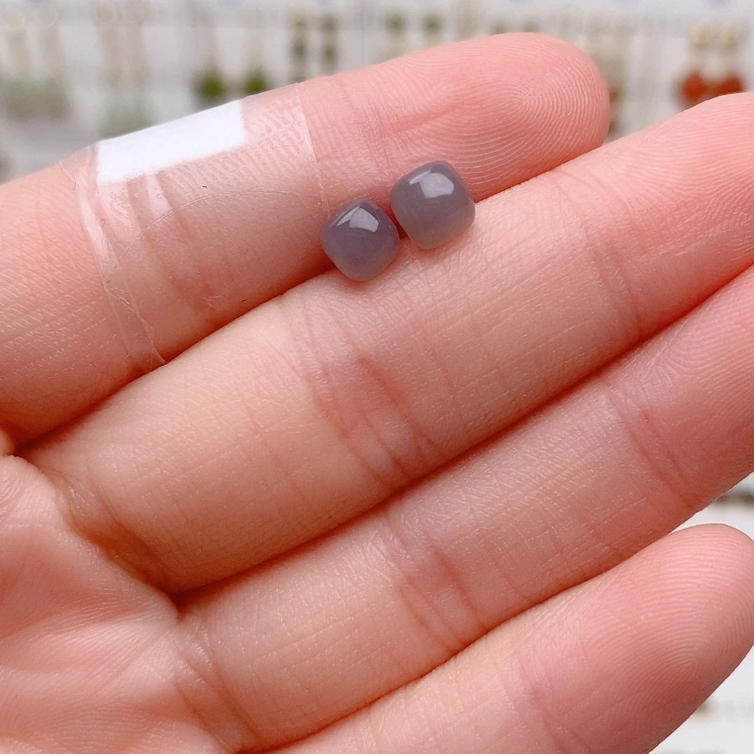 和田玉银S925镶嵌耳饰