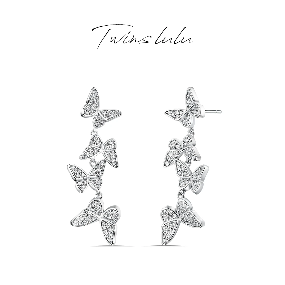 TWINS LULU 925银 镀k金 【春上新】 灵动蝴蝶耳环TSL1827