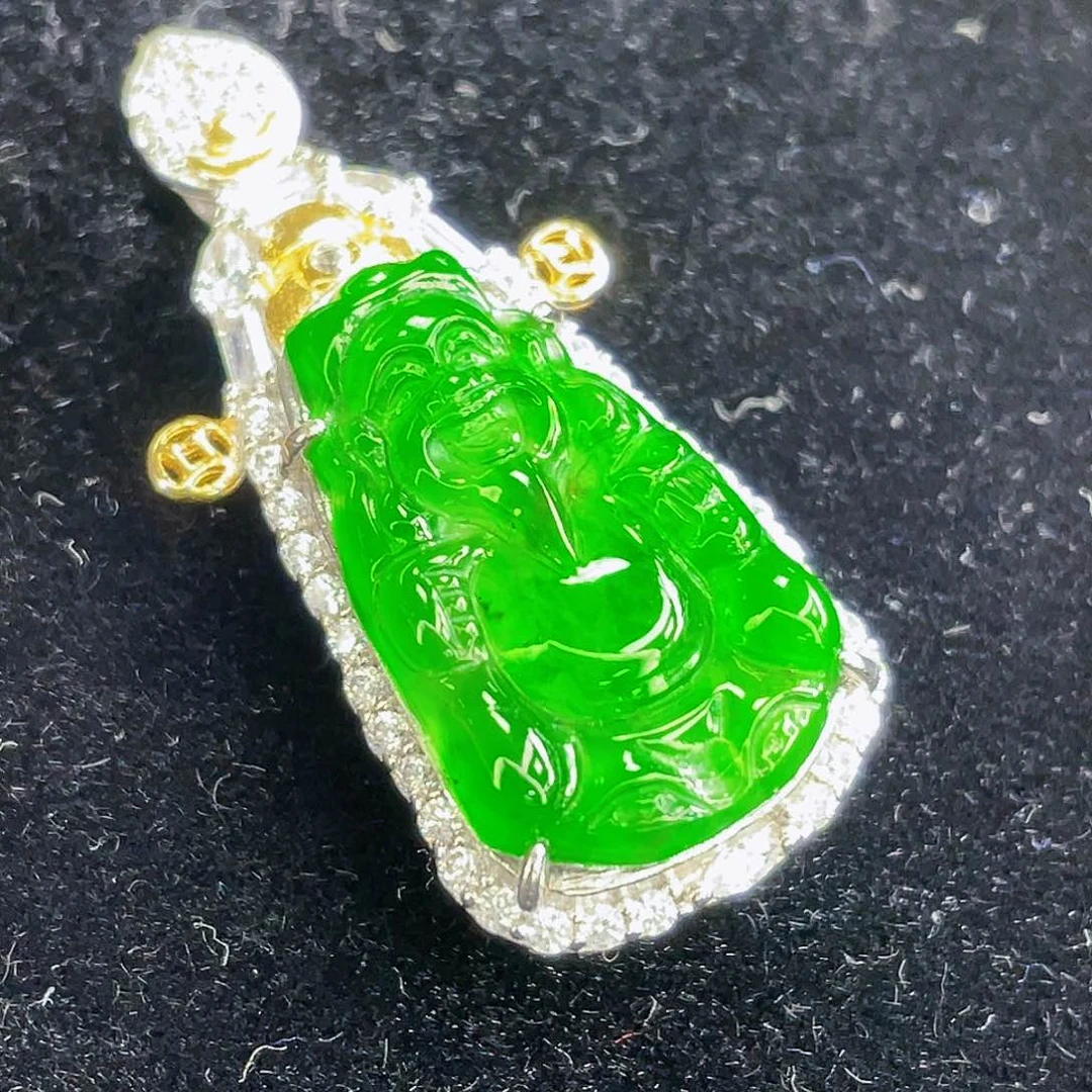 翡翠吊坠(不含链)银S925镶嵌