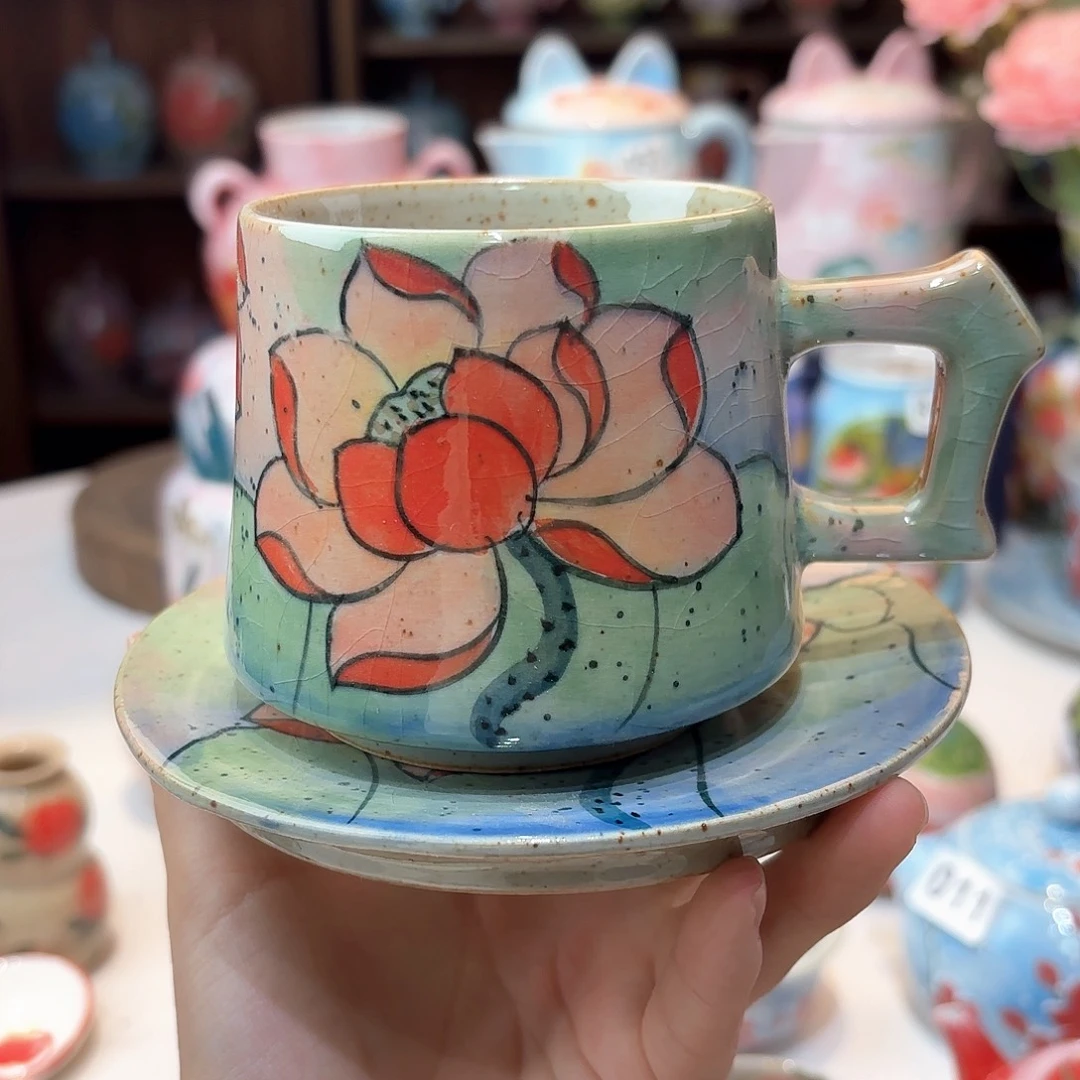 景德镇手绘高温釉下彩陶瓷茶具