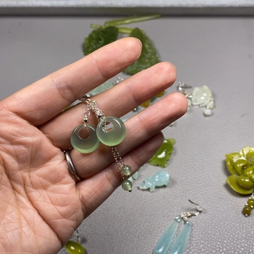 【闪购商品】未镶嵌蛇纹石玉挂件耳饰耳环项链