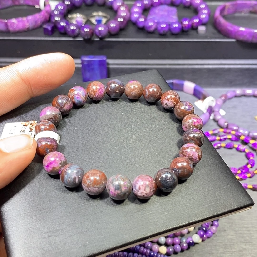 苏纪石（舒俱来）未镶嵌南非舒俱来泥地樱花圆珠单圈