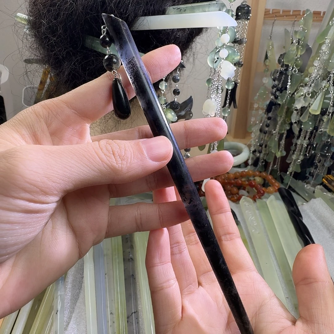 蛇纹石玉合金发饰