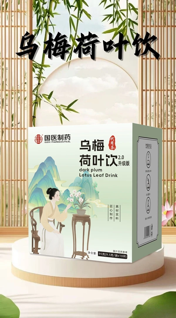 国医制药乌梅荷叶饮2.0升级款山楂荷叶茶乌梅汤陈皮饮料料包