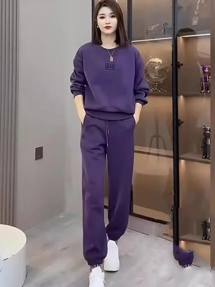 运动小个子休闲风显瘦宽松套装简约通勤时尚套装秋季两件套